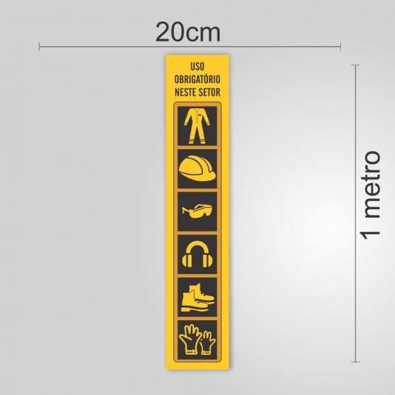 PLACA PVC ADESIVADO 20cmX100cm - SINALIZAÇÃO EPI