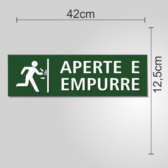 PLACA PVC ADESIVADO 12,5cm X 42cm - APERTE EMPURRE