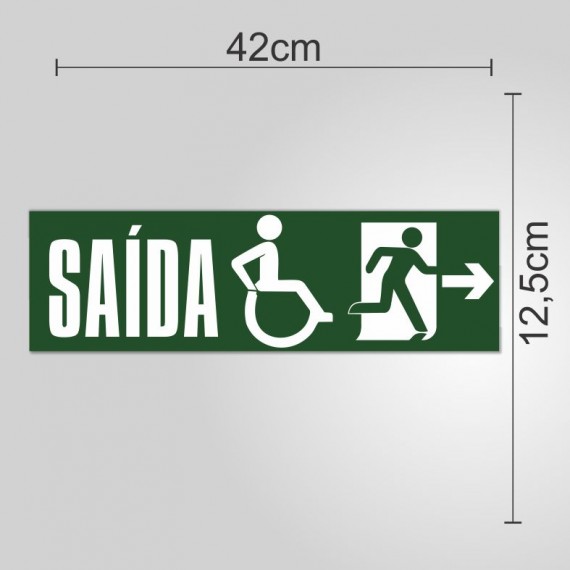 PLACA PVC ADESIVADO 12,5cmX42cm - SINALIZAÇÃO SAIDA